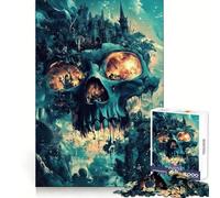 Skull Castle 1000 Piece Jigsaw Puzzles for Adults Jigsaw Think Toy Calm Relax Clean Cut Wall Art Decor 50x75cm