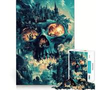 Skull Castle 1000 Piece Jigsaw Puzzles for Adults Jigsaw Think Toy Calm Relax Clean Cut Wall Art Decor 50x75cm