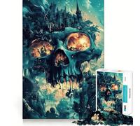 Skull Castle Jigsaw Puzzles 1000 Pieces for Teenagers Memory Upgrade Relaxing Fun Sharp Cut Art Collection Piece 38x52cm