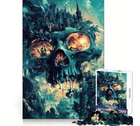 Skull Castle Jigsaw Puzzles 1000 Pieces for Teenagers Memory Upgrade Relaxing Fun Sharp Cut Art Collection Piece 38x52cm
