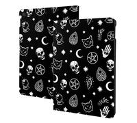 Skull Cat Moon Gothic Premium Leather Stand Case for iPad 10.2 Inch, iPad 7th/8th/9th Gen - Multi-Angle View, Auto Sleep/Wake, Shockproof