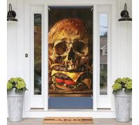 Skull Cheese Gourmet Door Covers Decorative 71x35 Inches Seasonal Door Covers Banner Porch Sign Photography Background Backdrop Decorations for Front Door Garden Yard Patio Birthday Party Wall