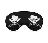 Skull Chef Sleep Mask Soft Blindfold Portable Eye Mask with Adjustable Strap for Men Women
