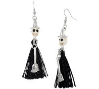 Skull Cherry Earrings Skull Tassels Halloween Earrings For Women Funky Spooky Quirky Earrings Halloween Jewelry, S, Zinc, No Gemstone
