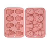 Skull Chocolate Moulds Halloween Candy Molds Silicone, Christmas Candle Baking Resin Mould Fondant Moulds for Cake Decorating, Jelly, Ice Cube Y3KLMJ (Pink)