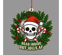 Skull Christmas Ornaments, 3D Wood and Acrylic Skull Ornament, Funny Gift for Gothic Lovers, Christmas Vintage and Gothic Holiday Decorations for Christmas Tree