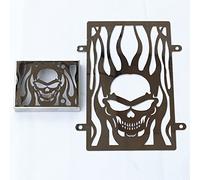 Skull Chrome Stainless Steel Radiator Grille Cover & Fairing Grill Guard Blades For Kawasaki Vulcan vn900 2006-2016