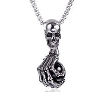 Skull Claw Beads Gothic Punk Men Necklaces for Boyfriend Male Steel Hip hop Jewelry Halloween Creativity Present