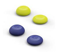 Skull & Co. Convex Thumb Grip Caps Joystick Cap Analog Stick Cap Thumbstick Grip Cover for Nintendo Switch Pro Controller & PS5 / PS4 / Slim/Pro Controller - Blue/Neon Yellow, 2 Pairs (4pcs)
