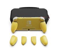 Skull & Co. GripCase Lite Bundle: A Comfortable Protective Case with Replaceable Grips [to fit all hands sizes] for Nintendo Switch Lite [with Carrying Case] - Yellow