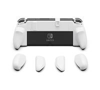 Skull & Co. NeoGrip for Nintendo Switch OLED and Regular Model: An Ergonomic Grip Hard Shell with Replaceable Grips [to fit All Hands Sizes] [No Carrying Case] - OLED White