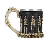 Skull Coffee Mug Stainless Steel Skull Warrior Tankard Viking Skull Beer Cup Skeleton Resin Wine Mug Medieval Skull Drinkware Wineglasses Gothic Tea Drinking Cup for Halloween Christmas Birthday Gift