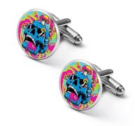Skull Covered in Mushrooms Alloy Cufflinks Men's Classic Cuff Link Fashion Shirt Accessories for Business Party Wedding 2.0cm