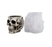 Skull Craft Mold - Multipurpose Resin Cement Projects, & Cup Designs Skull Silicone Mold for Resin Jewelry Holders - Flexible Plant Pots Crafting with Glitter & Concrete Materials