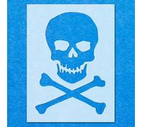 Skull Cross B1S Stencil: Mylar Airbrush Wall Art Painting Crafts 4-190 Micron-A6 Stencil - Design Size (95mm 65mm)