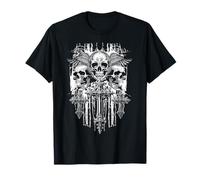 Skull Cross Wings Goth Alt Grunge Gothic Emo Aesthetic Y2K T-Shirt