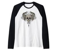 Skull Cross Wings Goth Alt Grunge Halloween Gothic Emo Y2K Raglan Baseball Tee
