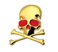 Skull & Crossbones 3D Metal Stickers Weather Resistant Skull Metal Emblems Badges Decorative Bike Decals for Vehicles Waterproof Auto Decal