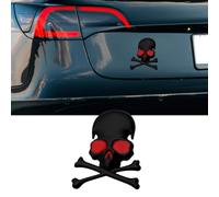 Skull & Crossbones 3D Metal Stickers Weather Resistant Skull Metal Emblems Badges Decorative Bike Decals for Vehicles Waterproof Auto Decal
