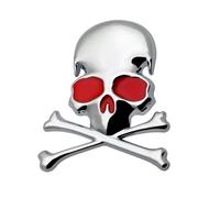 Skull & Crossbones 3D Metal Stickers Weather Resistant Skull Metal Emblems Badges Decorative Bike Decals for Vehicles Waterproof Auto Decal