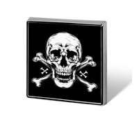 Skull & Crossbones Funny Lapel Pins Square Brooch Tie Suit Dress Accessories for Men Women Wedding Birthday