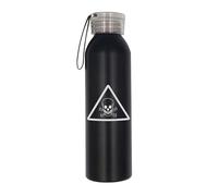 Skull Crossbones Hazard Sign, Water Bottle, Engraved, Stainless Steel, Durable