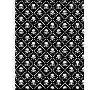 Skull & Crossbones Pattern Notebook Journal with Matte Cover: Black & white notebook journal with all over skull & crossbones pattern