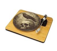 Skull Crow Vinyl Slip Mat Gothic Raven Turntable Mat Dark Aesthetic Record Player Mat 12" 7" DJ Slipmat Gift (12")