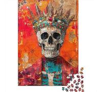 Skull Crown Art Print 1000-Piece Puzzle for Adults, 70x50cm/1000pcs, Clean White Cardboard for Sorting; A Weekend Activity at Your Own Pace