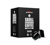 Skull Crusher High Caffeine Coffee Pods - 25 Aluminium Capsules Compatible with Nespresso Machines - Dark Roast Espresso - Rainforest Alliance Certified