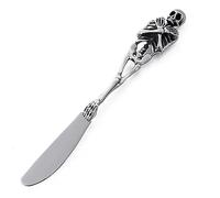 Skull Cutlery Set, 316L Titanium Steel Skeleton Silverware Set Fork/Spoon/Knife Flatware Tableware Great Gifts for Halloween Easter and Christmas (Color : Knife)