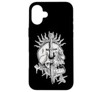 Skull Dagger Flames Crown of Thorns Tattoo Flash Case for iPhone 16 Plus
