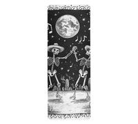Skull Dancing Black Gothic yoga mat set for home printed, natural rubber non slip, with yoga mat bag carrier tapete para ejercicio 71x26 inches 1MM