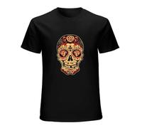 Skull Day of The Dead Men T Shirt Diamond Mexican Gothic Dia Los Muertos Shirts Black