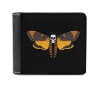 Skull Death Head Hawkmoth Wallet Leather Wallets Passport Purse | Slim,Bifold,Gift,Large capacity,travel,Pocket ,Purse for Men Women