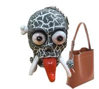 Skull Decor Halloween Wind Up Funny Tongue Out Skull Figurines