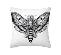 Skull Decorative Throw Pillow Covers with Hidden Zipper,Dead Skull Grunge Dark Self,Shrink Free Pillow case for Couch Sofa Bedroom Car Living Room,Black White 20 x 20 inch