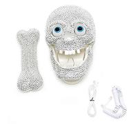 Skull Diamante Telephone Sparkle Bling Halloween Decorations LED Corded Wired Phone