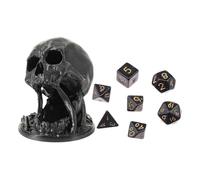 Skull Dice Tower | Dice Roller Tower With 7 D20 Dices | Printed Skull Dice Tower | Easy To Use Dice Rolling Tower | Accessories Tabletop Games For Friends Family