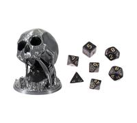 Skull Dice Tower | Dice Roller Tower With 7 D20 Dices | Printed Skull Dice Tower | Easy To Use Dice Rolling Tower | Accessories Tabletop Games For Friends Family