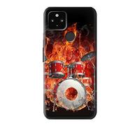 Skull Drum Fire Rock Case Cover For Google Pixel 4a 5G