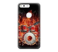 Skull Drum Fire Rock Case Cover For Google Pixel XL