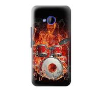 Skull Drum Fire Rock Case Cover For HTC U11 Life