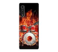 Skull Drum Fire Rock Case Cover For LG Velvet