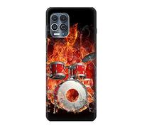 Skull Drum Fire Rock Case Cover For Motorola Edge S