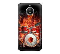 Skull Drum Fire Rock Case Cover For Motorola Moto E4 Plus