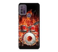 Skull Drum Fire Rock Case Cover For Motorola Moto G10 Power