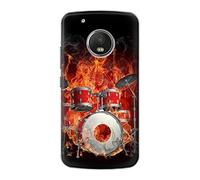Skull Drum Fire Rock Case Cover For Motorola Moto G5 Plus