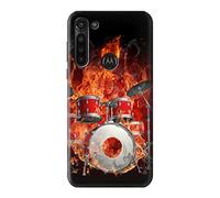 Skull Drum Fire Rock Case Cover For Motorola Moto G8 Power