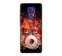 Skull Drum Fire Rock Case Cover For Motorola Moto G9 Play
